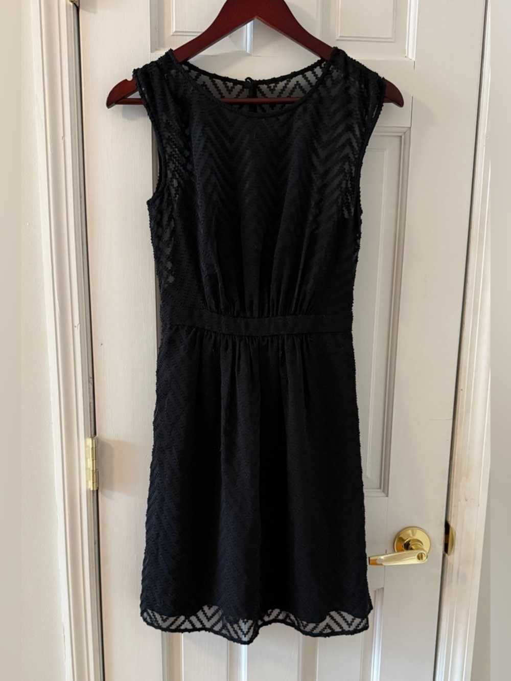 J. CREW Women’s Black Zigzag Sleeveless Chiffon Dress Size 0